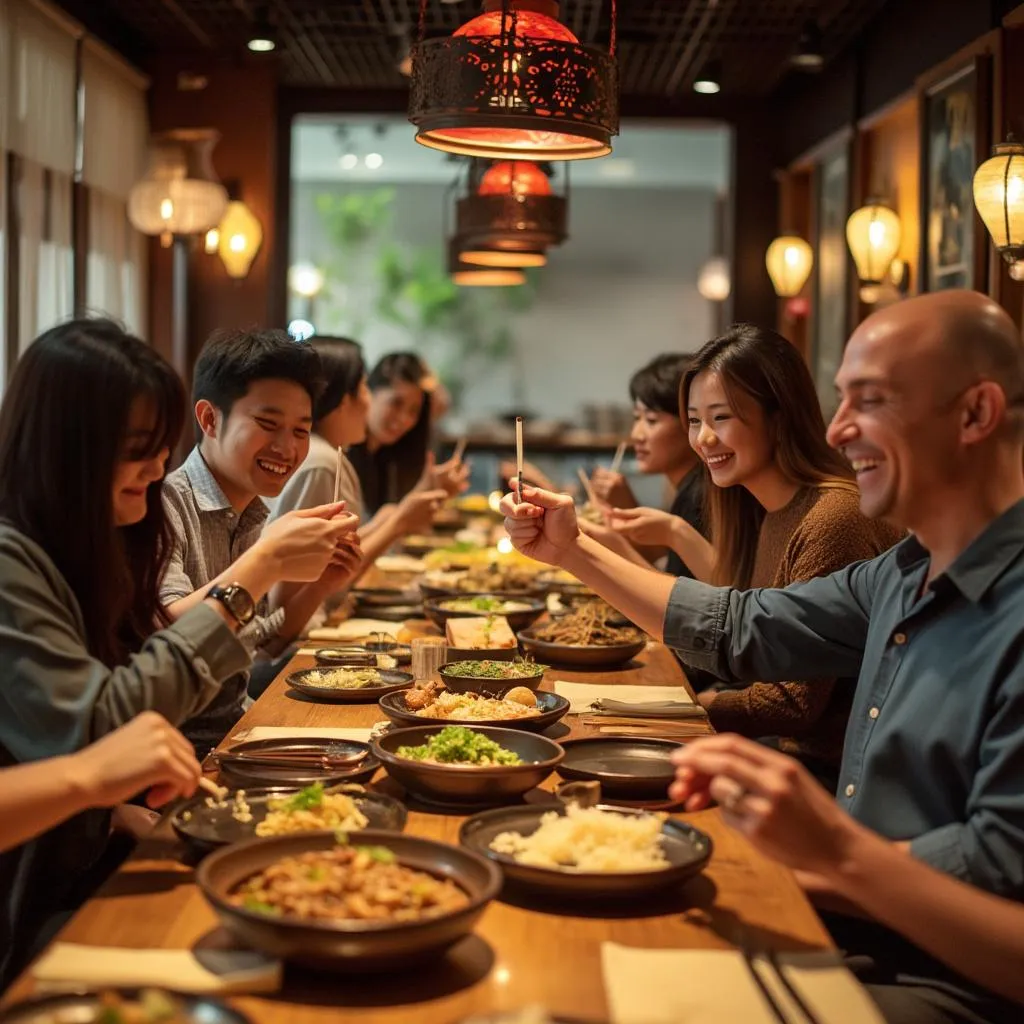 Comensales disfrutando experiencia gastronómica japonesa auténtica